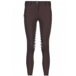 Pantaloni equitazione monta inglese donna Sarm Hippique microfibra e grip ginocchio