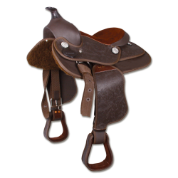 Sella Western Sintetica Per Pony, Marrone waldhausen misura 12''/30 cm 