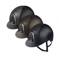 Cap Equitazione Kep Italia Cromo 2.0 Textile Frontale Pitone