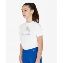T-shirt bambini unisex Horse Jump Glossy in cotone