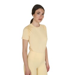 POLO DONNA EQUITAZIONE MONTA INGLESE TESSUTO TECNICO EQUESTRO GIROCOLLO MEZZA MANICA TRAFORATA ANGOLARE LEGGERA E TRASPIRANTE  