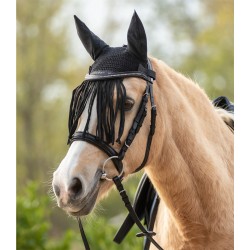 MASCHERA ANTIMOSCHE CON FRANGIA Protezione ottimale dagli insetti per occhi e orecchie. Con pratici cinturini con nastro a strappo per il fissaggio della capezza o della briglia.