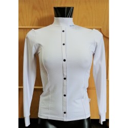 POLO DONNA EQUITAZIONE CONCORSO SARM HIPPIQUE NIZZA MANICHE LUNGHE TESSUTO TECNICO