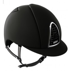 KEP ITALIA CROMO TEXTILE casco superior helmets cornice cromata monta inglese CINTURINO nero IN PELLE con Crystal Swarovski Fabric