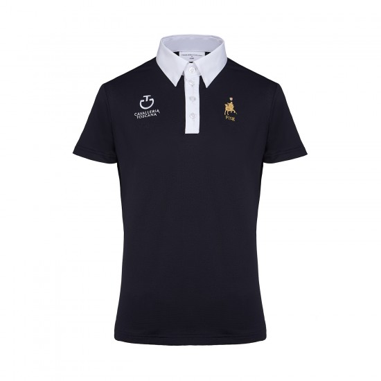 POLO BIMBO TESSUTO TECNICO CAVALLERIA TOSCANA FISE EQUITAZIONE MONTA INGLESE GARA