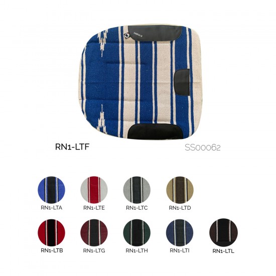 SOTTOSELLA PER CAVALLO WESTERN BARREL NAVAJO/PURA LANA rinforzi in pelle