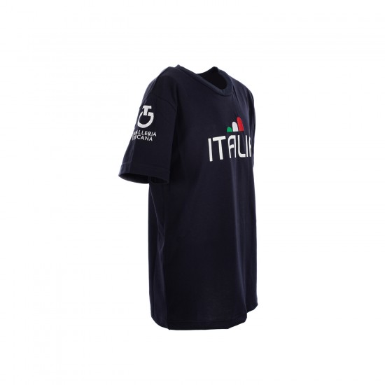 T-SHIRT EQUITAZIONE MONTA INGLESE UNISEX BIMBA/O FISE BLU 