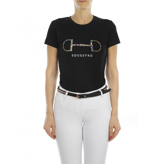 T-SHIRT EQUITAZIONE IN COTONE DONNA FILETTO EQUESTRO
