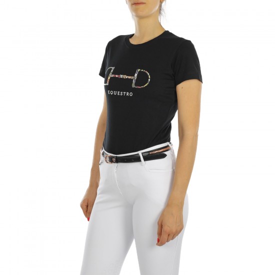 T-SHIRT EQUITAZIONE IN COTONE DONNA FILETTO EQUESTRO