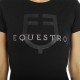 T-SHIRT EQUITAZIONE MONTA INGLESE COTONE DONNA LOGO GLITTER EQUESTRO 