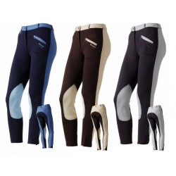 PANTALONI DONNA EQUITAZIONE MONTA INGLESE COTONE DASLO Bicolore