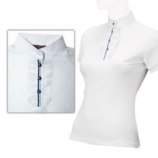 Maglia equitazione da concorso con rouches in pizzo Tattini bambina elasticizzata monta inglese