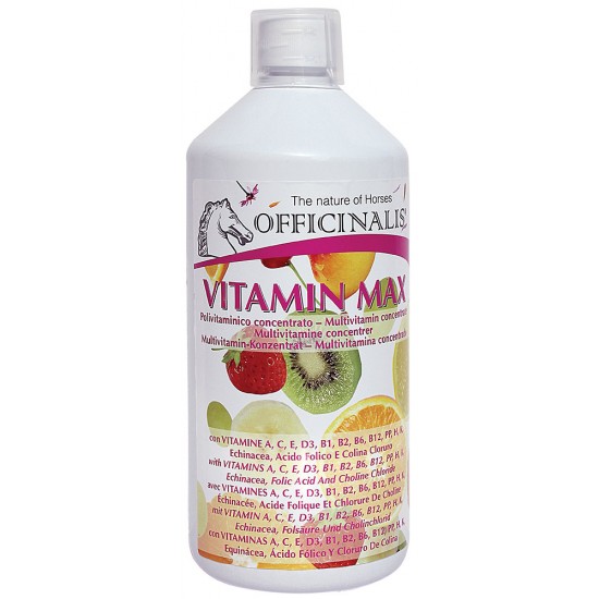 INTEGRATORE VITAMIN MAX OFFICINALIS polivitaminico concentrato per cavalli 1000 ml 