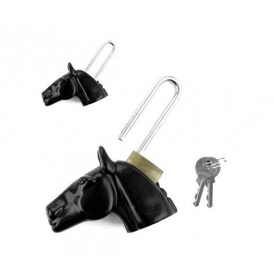 lucchetto a forma di testa di cavallo per bauli e bauletti