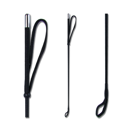 Frustino colorato con laccio in nylon e bottone color argento.