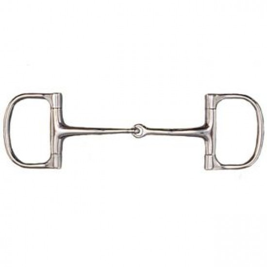 FILETTO PER CAVALLI A  D snodato, imboccatura fina pieno mm 15, anelli mm 70, acciaio inox. 