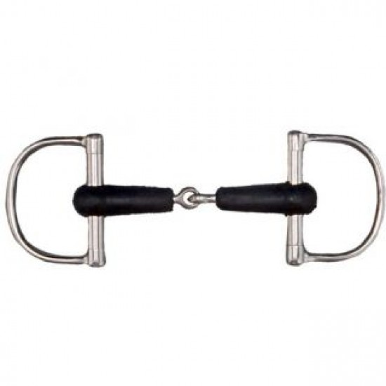 FILETTO IMBOCCATURA PER CAVALLO A "D" snodato, rivestito in gomma, acciaio inox. 