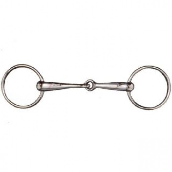 Filetto snodato imboccatura per cavallo ad anelli 18 mm acciaio inox VUOTO