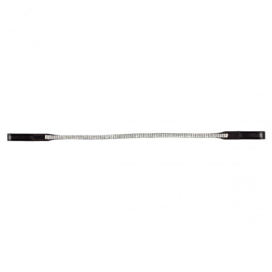 Frontalino in cuoio per testiera cvallo Tattini Sottile, con 2 file di strass.