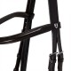 TESTIERA INGLESE IN CUOIO E REDINI IN GOMMA EQUESTRO Sovratesta ergonomico e imbottito Testiera inglese modello Genesis in cuoio italiano di altà qualità. Eccellente vestibilità e praticità. Adatta per ogni stile