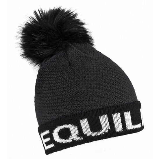 CAPPELLINO INVERNALE DONNA EQUILINE CALDO CON PILE INTERNO CLAFICP - BERRETTO CON PON PON scritta colorata