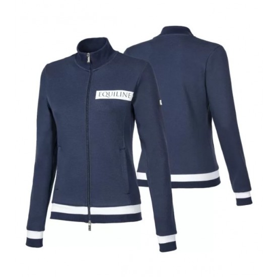 Felpa per equitazione da donna con zip Equiline modello Eliage, novità primavera/estate 2022. Realizzata in tessuto traspirante