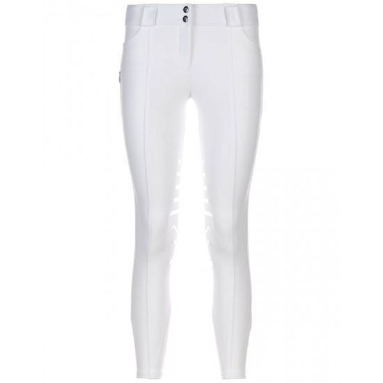 Pantaloni equitazione monta inglese donna Sarm Hippique microfibra e grip ginocchio