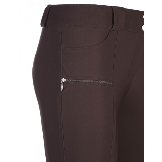 Pantaloni equitazione monta inglese donna Sarm Hippique microfibra e grip ginocchio