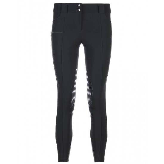 Pantaloni equitazione monta inglese donna Sarm Hippique microfibra e grip ginocchio