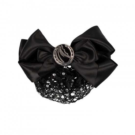 Rete per capelli Chique con spilla e strass Colore: Nero