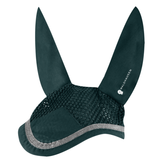 CUFFIA CAVALLO ANTIMOSCHE COMPETITION  composti la tessuto misto cotone liscio, il frontale è lavorato in crochet.