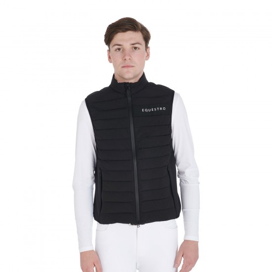 GILET EQUESTRO UOMO EQUITAZIONE MONTA INGLESE TECNICO COMODO E TRASPIRANTE LEGGERO PIUMINO ANTERIORE CON LATERALI LEGGERI IN TESSUTO INPERMEABILE