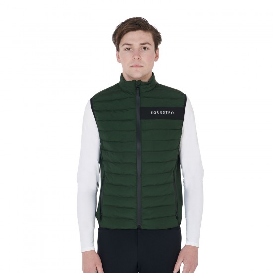 GILET EQUESTRO UOMO EQUITAZIONE MONTA INGLESE TECNICO COMODO E TRASPIRANTE LEGGERO PIUMINO ANTERIORE CON LATERALI LEGGERI IN TESSUTO INPERMEABILE