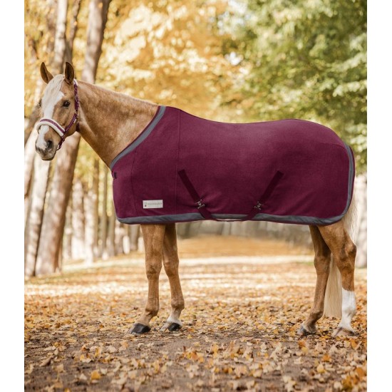 Coperta pile per cavallo in fleece COMFORT Esperia Two pre e dopo lavoro asciugasudore