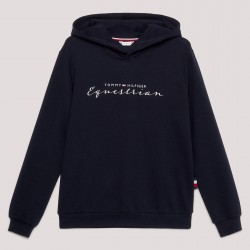 Felpa con cappuccio grafica da donna Tommy Hilfiger Equestrian Metallic Logo