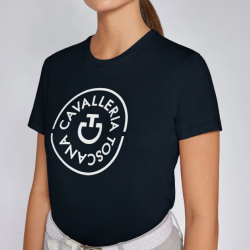 T-SHIRT CAVALLERIA TOSCANA EQUITAZIONE MONTA INGLESE DA DONNA IN COTONE con logo orbit frontale
