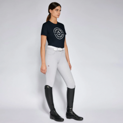 T-SHIRT CAVALLERIA TOSCANA EQUITAZIONE MONTA INGLESE DA DONNA IN COTONE con logo orbit frontale