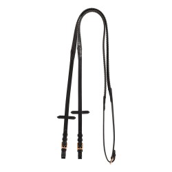 REDINI PER TESTIERA INGLESE CUOIO E GOMMA FIBBIE ROSE GOLD EQUESTRO