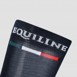  CALZINO UNISEX EQUILINE MONTA INGLESE EQUITAZIONE SILVER PLUS LIGHT - CON LOGO SUL POLSINO