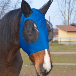 MASCHERA ANTIMOSCHE PER CAVALLO IN LYCRA COPRIORECCHIE IN RETE WINNER  VARI COLORI 