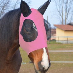 MASCHERA ANTIMOSCHE PER CAVALLO IN LYCRA COPRIORECCHIE IN RETE WINNER  VARI COLORI 
