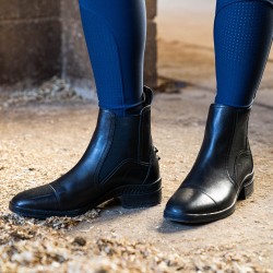 STIVALETTO EQUITAZIONE MONTA INGLESE JODHPUR WINNER SOFT PLAIN NERI SOLETTA BLUE FOAM IN PELLE 