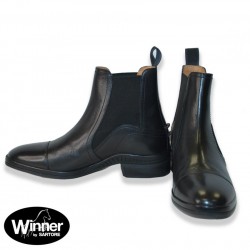 STIVALETTO EQUITAZIONE MONTA INGLESE JODHPUR WINNER SOFT PLAIN NERI SOLETTA BLUE FOAM IN PELLE 