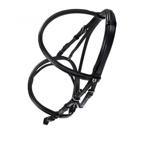 TESTIERA IN CUOIO EQUITAZIONE MONTA INGLESE EQUESTRO MODELLO DECO CON RICAMI 