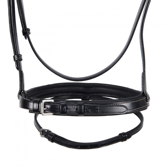TESTIERA IN CUOIO EQUITAZIONE MONTA INGLESE EQUESTRO MODELLO DECO CON RICAMI 