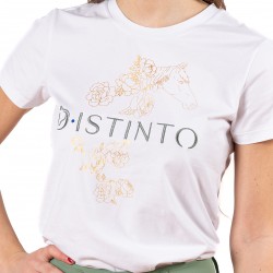 T-SHIRT DONNA MONTA INGLESE COTONE D·ISTINTO PEONIA CON MANICA CORTA
