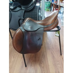 Sella HENRY DE RIVEL ADVANTAGE Usata Equitazione monta inglese in cuoio salto ostacoli marrone  17'' 