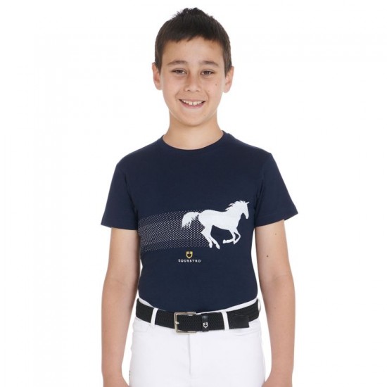 T-shirt equitazione Donna / BIMBO/A in cotone Equestro POIS