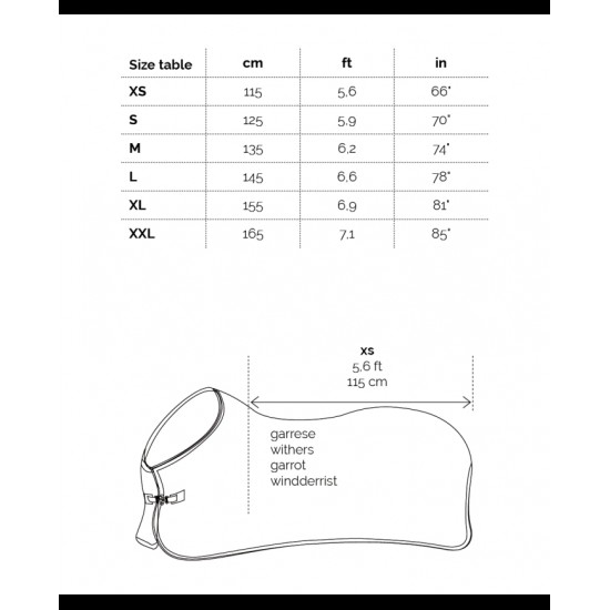 Coperta da paddock Equiline 100% impermeabile gr. 200. Cuciture nastrate.