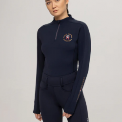 Maglia equitazione softshell Tommy Hilfiger Equestrian da allenamento Arizona con cerniera a 1/4